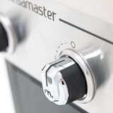 Megamaster 2-Burner Propane Barbecue Gas Grill with Foldable Side Tables, Perfect for Camping, Outdoor Cooking, Patio, Garden Barbecue Grill, 28000 BTUs, Silver and Black, 720-0864MA Megamaster