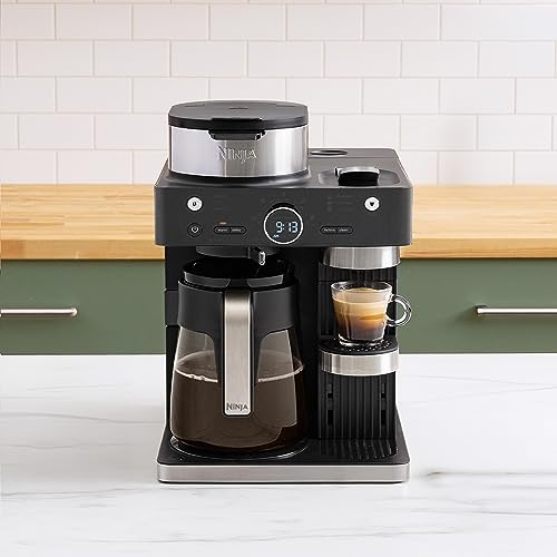 Ninja Espresso & Coffee Maker & Barista System, 3 Espresso Brew Styles, Single-Serve Coffee & Nespresso Capsule Compatible, Built-in Frother, Espresso, Cappuccino & Latte Maker, Black, CFN601 Ninja