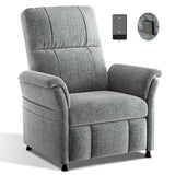 AMADA HOMEFURNISHING Power Recliner Chair for Adults, Adjustable Modern Chenille Reclining Chair with Side Pockets, Remote, Footrest, Thick Seat Cushion for Home Theater, Living Room, Bedroom & RV