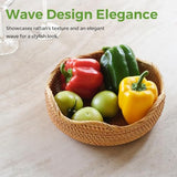 Wicker Bread Baskets for Serving, Handwoven Rattan Fruit Basket Wicker Basket, Fruit Bowl Wicker Baskets for Gifts, Woven Basket for Organizing Bread Fruit, Decorative Bowl for Kitchen Dinging Room M S310