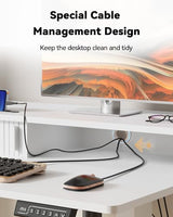 JOY worker Small Electric Standing Desk, 35" x 25" Height Adjustable Desk with Built-in Monitor Stand & Storage Drawer, White Sit Stand Table with 2 Hooks for Home Office JOY worker