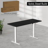 VIVO Electric 60 x 24 inch Stand Up Desk, Height Adjustable, Light Wood Top White Frame, Home and Office Furniture Sets, DESK-KIT-W06C VIVO