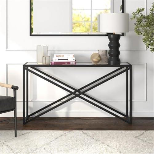 Calix 55'' Wide Rectangular Console Table in Blackened Bronze Henn&Hart
