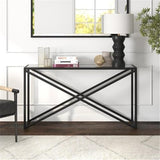 Calix 55'' Wide Rectangular Console Table in Blackened Bronze Henn&Hart