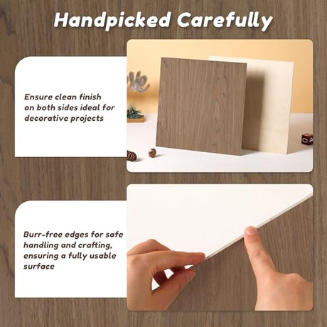 6 Pack Walnut Wood Sheets, 12 x 12 x 1/8 Inch Basswood + Walnut + Birch, Wood for Laser Cutting and Engraving, 3mm Plywood for Laser Cutting, Wood for Crafts, Laser Engraving Blanks, Unfinished Wood lilLittle
