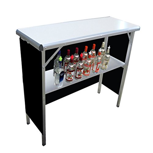 GoBar Portable High-Top Bar Table with Interchangeable Skirts - Ideal for Events and Parties - WoodArtSupply