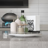 12" Oak Wood Lazy Susan Organizer, Lazy Susan for Cabinet Dining Table Pantry Wood Turntable Organizer Tray for Coffee Table Kitchen Countertop Salt Oroyutor