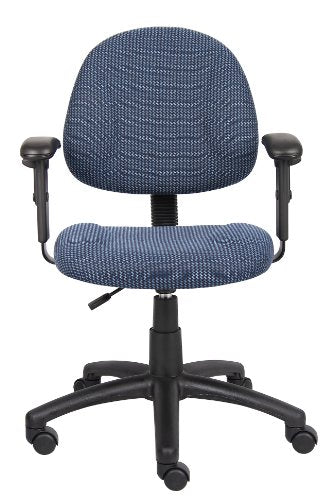 Boss Office Products Perfect Posture Delux Fabric Task Chair with Adjustable Arms in Blue, 250 (B316-BE) Boss Office Products
