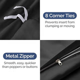 Black Duvet Cover King Size - Extra Soft King Size Duvet Cover - Lightweight, Comfy, Cozy & Breathable - Easy Care & Fade Free with Zipper Closures & Ties - 104" x 90" Inches - Comforter Not Included CGK Unlimited