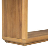 Merax Elegant Minimalist Console Table with Curved Corners, Natural Wood Veneer, U-Base Design Entryway Table for Displaying Treasures, Simple Assembly, Natural Merax