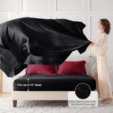 MUXHOMO 7 Pieces Queen Comforter Set, Seersucker Bed in a Bag Queen Size, All Season Luxury Bedding Set with Comforter, Flat Sheet, Fitted Sheet, Pillowcases & Shams, Red & Black MUXHOMO