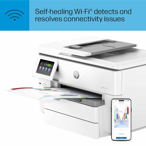 HP OfficeJet Pro 9730e Wide Format Wireless All-in-One Color Inkjet Printer, Print, scan, Copy, ADF, Duplex Printing Best-for-Office, 3 Months of Instant Ink Included (537P6A)