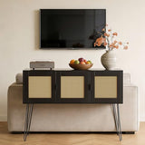 Netstar 47" Entryway Table, Console Sofa Table with Storage, Hallway Table for Foyer & Entry Decor, Boho Farmhouse Style, Anti-Tip, Black Netstar Furnish