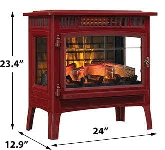 Duraflame 3D Infrared Electric Fireplace Stove with Remote Control - Cinnamon & Crackler, DFI-5010-03 & CSFC