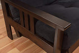 Kodiak Furniture Monterey Queen Futon Set in Espresso Finish, Suede Black Kodiak Furniture