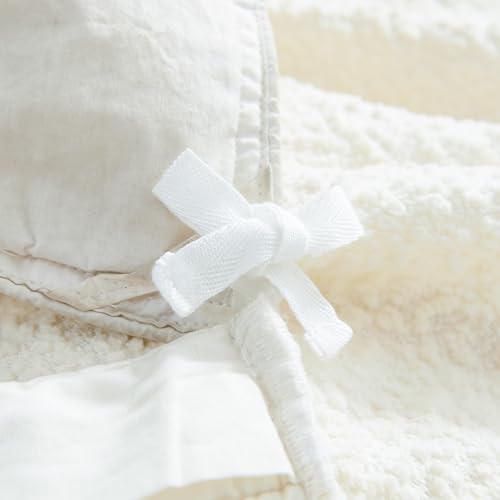 Lush Decor Lotti Boucle Duvet Cover 3 Piece Set King Soft White - White Duvet Cover- Textured Cozy Bedding Set - Modern Minimalist Decor Lush Decor