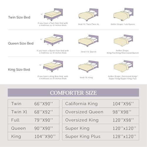 Andency White Queen Size Comforter Set, 3 Pieces Boho Solid Bedding Comforters & Sets, Modern Reversible Soft Lightweight All Season Bed Set for Men Women (90x90Inch Comforter & 2 Pillowcases) Andency