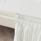 Lush Decor Ruched Ruffle Elastic Easy Wrap Around Bed Skirt Single Queen/King/Cal King Off White - Queen Bed Skirt - Dust Ruffle - Cream Bedskirts Lush Decor