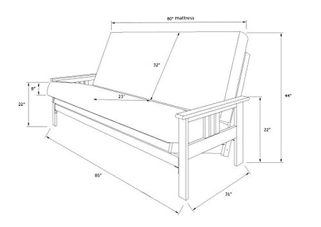 Kodiak Furniture Monterey Queen-size Futon, Storage Drawers, Butternut Finish with Suede Gray Mattress Kodiak Furniture