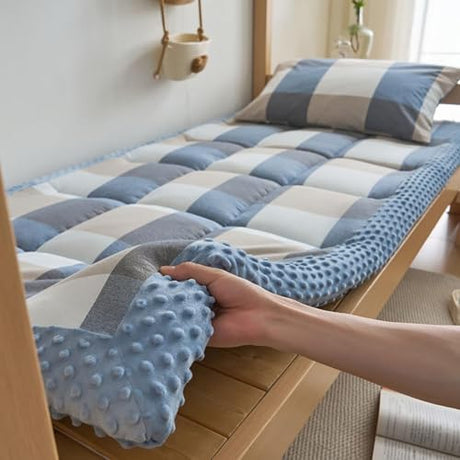 GRIPITHPY Japanese Futon Mattress, 100% Cotton & High Support Foam, Foldable Portable Floor Lounger Bed, Roll Up Tatami Sleeping Pad for Guest, Camping, Travel, Couch(180x200cm, S) GRIPITHPY