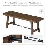 6-Piece Solid Wood Extendable Dining Table Set for 4-10 People with 4 Chairs & 1 Bench, Extension from 54 to 72 Inches for Small Spaces, Dining Room, Kitchen, Living Room, Easy Assembly, Walnut TerraSafe