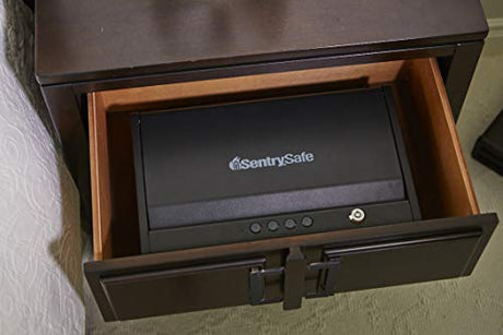SentrySafe Gun Safe with Interior Light Stores Two Handguns, and a Digital Keypad offers Quick Access to Firearm Storage, Bolt Down Kit, QAP2EL SentrySafe