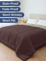 Twin Size, Brown/Beige Alternative Down Comforter - Warm, Lightweight & Breathable Hotel Quality Bedding for Men, Women, Kids & Teens - All Season Oversized Cooling Microfiber Duvet Insert Comforter CGK Unlimited