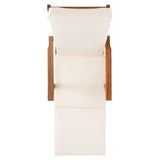 SAFAVIEH Outdoor Collection Palmdale Natural Brown Solid Wood/Beige Cushion Chaise Lounge Chair (PAT7015C) Safavieh