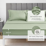 Love's cabin Twin Comforter Set Sage, 5 Pieces Twin Bed in a Bag, All Season Bedding Sets with 1 Comforter, 1 Flat Sheet, 1 Fitted Sheet, 1 Pillowcase and 1 Pillow Sham Love's cabin