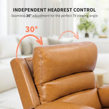 EONIX Power Zero Wall Hugger Power Recliner Chair for Small Space RV Living Room,Power Recliner with Massage and Heat, USB & USB-C Charging Ports, SXXY003992, Saddle Brown