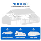 20'X32' Party Tent with Removable Sidewall Windows, Outdoor Heavy Duty Wedding Gazebo, Event Shelter Wedding Canopy Tent for Parties Carport BBQ, White & Straight Edge CuisinSmart