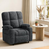 Pipishell Power Recliner Chair for Adults, One-Touch Synchronized Reclining, Oeko-TEX Chenille Fabric Electric Recliner with Remote USB Ports, Cup Holder & Side Pockets, for Living Room & Bedroom