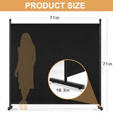 Yettsoy Single Panel Room Divider 6FT Large Privacy Partition Screen, 71" W Freestanding Wall Divider for Room Separation, Portable Room Divider Panel Privacy Screen for Dorm Studio Office, Black Yettsoy