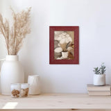 CORE ART 5x7 Picture Frame, Handmade Wood Rustic Red Photo Frame Set of 2, High Definition Semi-tempered Glass Wall or Tabletop Display CORE ART