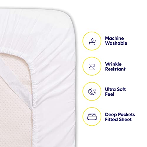 Twin Size Bed Sheets - 4 Piece 1500 Supreme Collection Fine Brushed Microfiber Deep Pocket Twin Sheet Set Bedding - 1 EXTRA PILLOW CASES, GREAT VALUE, Twin, White Sweet Home Collection