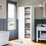 AFAIF Metal Storage Cabinet, 71'' Tall Storage Cabinet with 2 Doors and 5 Adjustable Shelves, Modern Pantry Cabinet for Kitchen, Living Room, Dining Room, Bathroom, White AFAIF