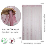 ave split 100cmX200cm Decorative Door String Curtain Beads Wall Panel Fringe Window Room Divider Blind for Wedding Coffee House Restaurant Parts Door Divider Beads Tassel Screen Decoration (pink25) ave split