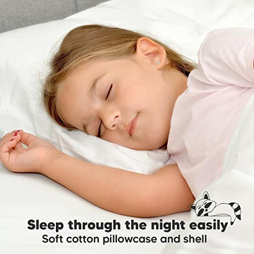 Toddler Pillow with Pillowcase - 13x18 My Little Dreamy Kids Travel Bed Pillows for Sleeping, Organic Cotton Small Pillowcase, Soft & Breathable, Machine Washable, Toddlers 2-5 Years Old (Soft White) KeaBabies