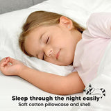 Toddler Pillow with Pillowcase - 13x18 My Little Dreamy Kids Travel Bed Pillows for Sleeping, Organic Cotton Small Pillowcase, Soft & Breathable, Machine Washable, Toddlers 2-5 Years Old (Soft White) KeaBabies