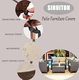 SIRUITON Patio Furniture Covers, Outdoor Furniture Cover Waterproof 4-Piece, Patio Furniture Set Covers, Heavy Duty Durable and Water Resistant Fabric, Fit for Chairs, Couch, Coffee Table, Khaki SIRUITON