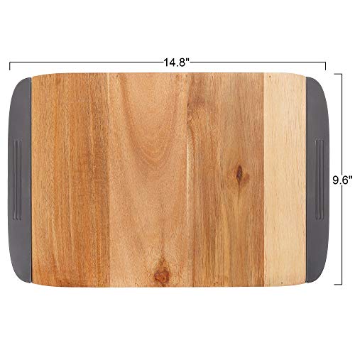 Glad Acacia Wood Cutting Board with Slide Out Trays | Catches Food and Waste | Solid Wooden Butcher Block with Removable Drawers | Kitchen Cooking - WoodArtSupply