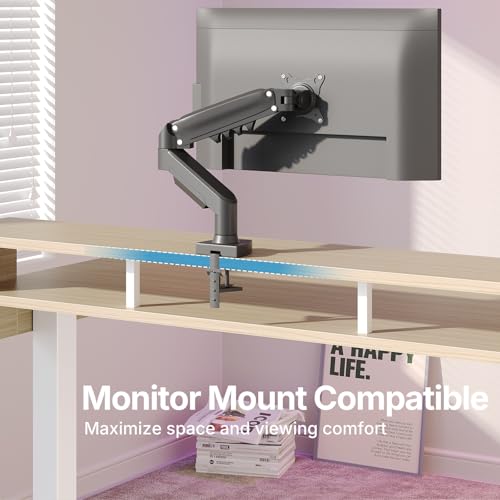 HUANUO 55″ x 26″ Electric Standing Desk with 2 Drawers &24.4″ Large Keyboard Tray, C-Clamp Mount Compatible, Adjustable Computer Desk for Office, Sit Stand Up Desk with 4 Height Presets, Light Walnut HUANUO