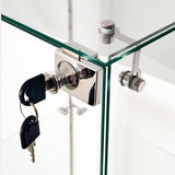 Glass Display Cabinet with LED Lights and Wheels,Rolling 2 Doors 2 Shelves Glass Top Curio Cabinet with Lock Modern 34.17" High Led Curio Display Cabinet Showcase for Living Room,Bedroom,White Henf