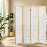 ZFFURN 4 Panel Room Divider, 5.6Ft Japanese Shoji Style Folding Privacy Screen, Decorative Room Divider Panel, Portable Freestanding Room Partition for Home, Office, Bedroom (White) ZFFURN