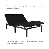 Adjustable Bed Base Replacement Legs Set, 12-Inch M8 Thread with M10 Adapters, 3-Section, Durable Black Finish Skuehod