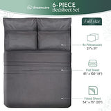 DREAMCARE 100% Eucalyptus Sheets, Full Bed Sheets, Tencel, Lyocell | Full Size Sheet Sets, Cool Sheets for Hot Sleepers - Premium Full Size with Deep Pockets + 2 Side Pockets - 6 pcs DREAMCARE