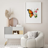 Louise Maelys Butterfly Flower Embroidery Kits Stamped Cross Stitch Kit for Adults Beginners Needle