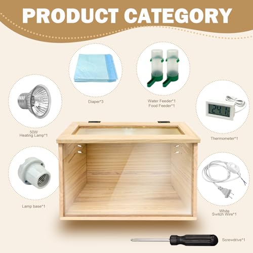 Chicken brooder Box,Chick brooder,brooder Box for Chicks,Small Chicken coop,Baby Chicken Supplies,Chick brooder Box,Quail cage,Quail coop,Measures Approximately 15.7X12X12 inches - WoodArtSupply