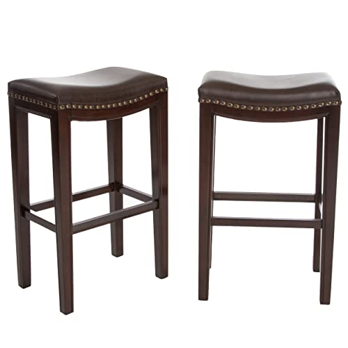 Christopher Knight Home Avondale Backless Bar Stools,12"D x 18.13"W x 30"H, 2-Pcs Set, Brown - WoodArtSupply