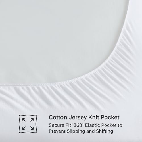 Sleep Philosophy Full Mattress Pad, Cotton Mattress Protector Classic Cloud Quilted Bed Cover, All Natural Breathable Mattress Topper Fitted Pocket Fits Up to 18", Machine Washable, White Sleep Philosophy